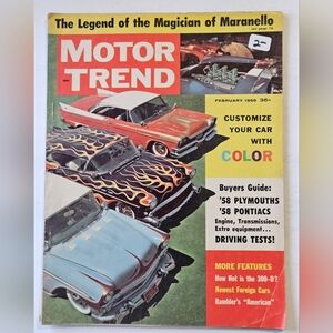 Motor Trend Magazine February 1958 Vintage Classic American Car Automobiles